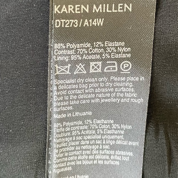 Karen Millen Sleeveless Black Sheath Dress with Lace Panels Size 4 - Picture 7 of 8